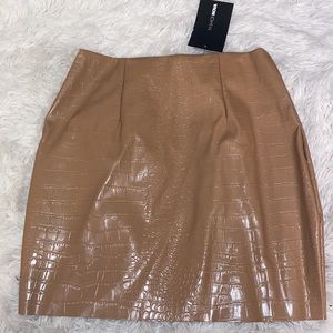 Nude leather Mini Skirt